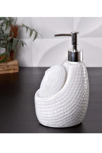 Sabunluk,banyo sabunluğu,süngerli sabunluk,beyaz sabunluk,noktalı beyaz süngerli sabunluk